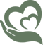 Heart on the palm icon